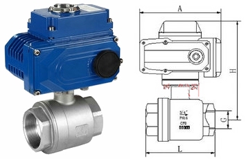 電動螺紋球閥結(jié)構(gòu)圖