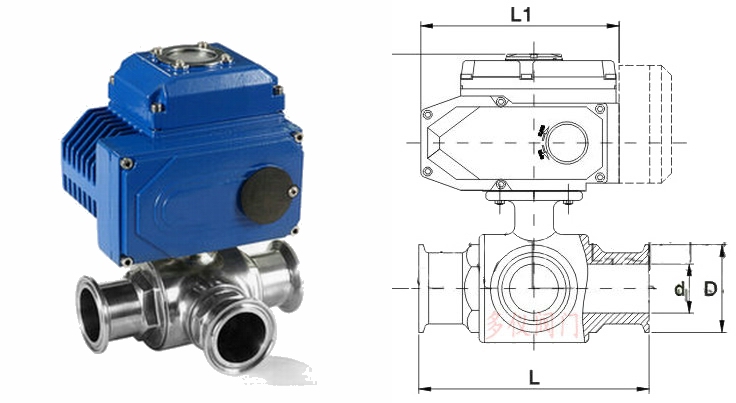 電動三通衛生*球閥結構圖